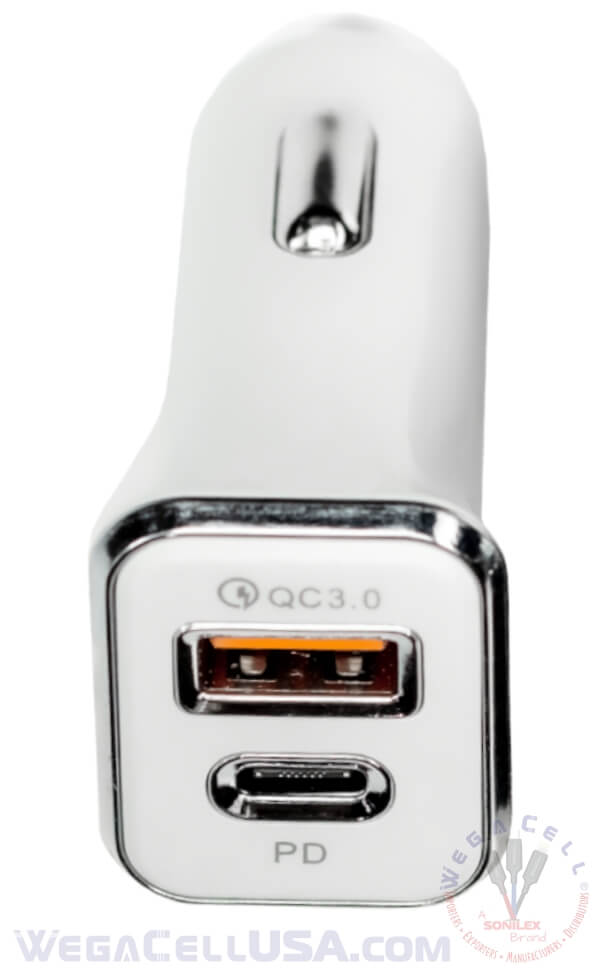 universal dual port fast charging usb - car charger - wholesale pkg wegacell: wl-80pd-dch car charger 22