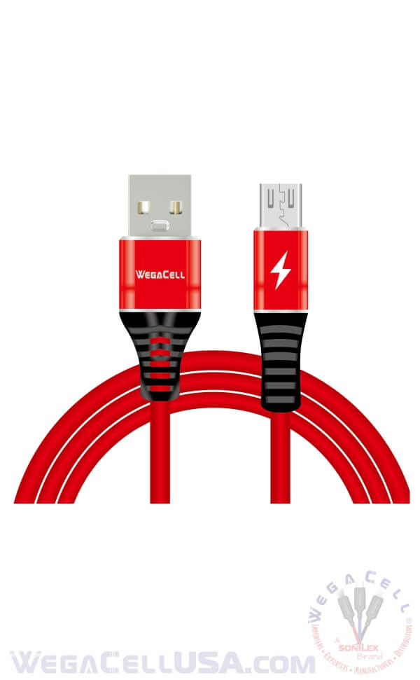 android type c usb braided fast charging 5 ft tpe data cable - wholesale pkg. wegacell: wl-5cbl12-tyc data cable 8