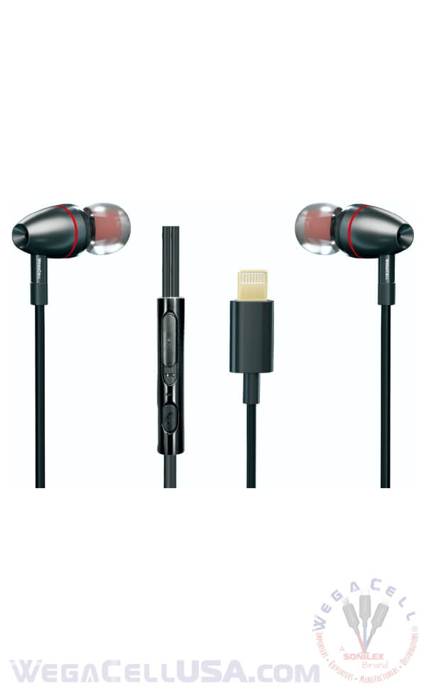 apple compatible in-ear stereo earphone noise isolating heavy bass - wholesale pkg. wegacell: wl-72iph-hf earphone 8