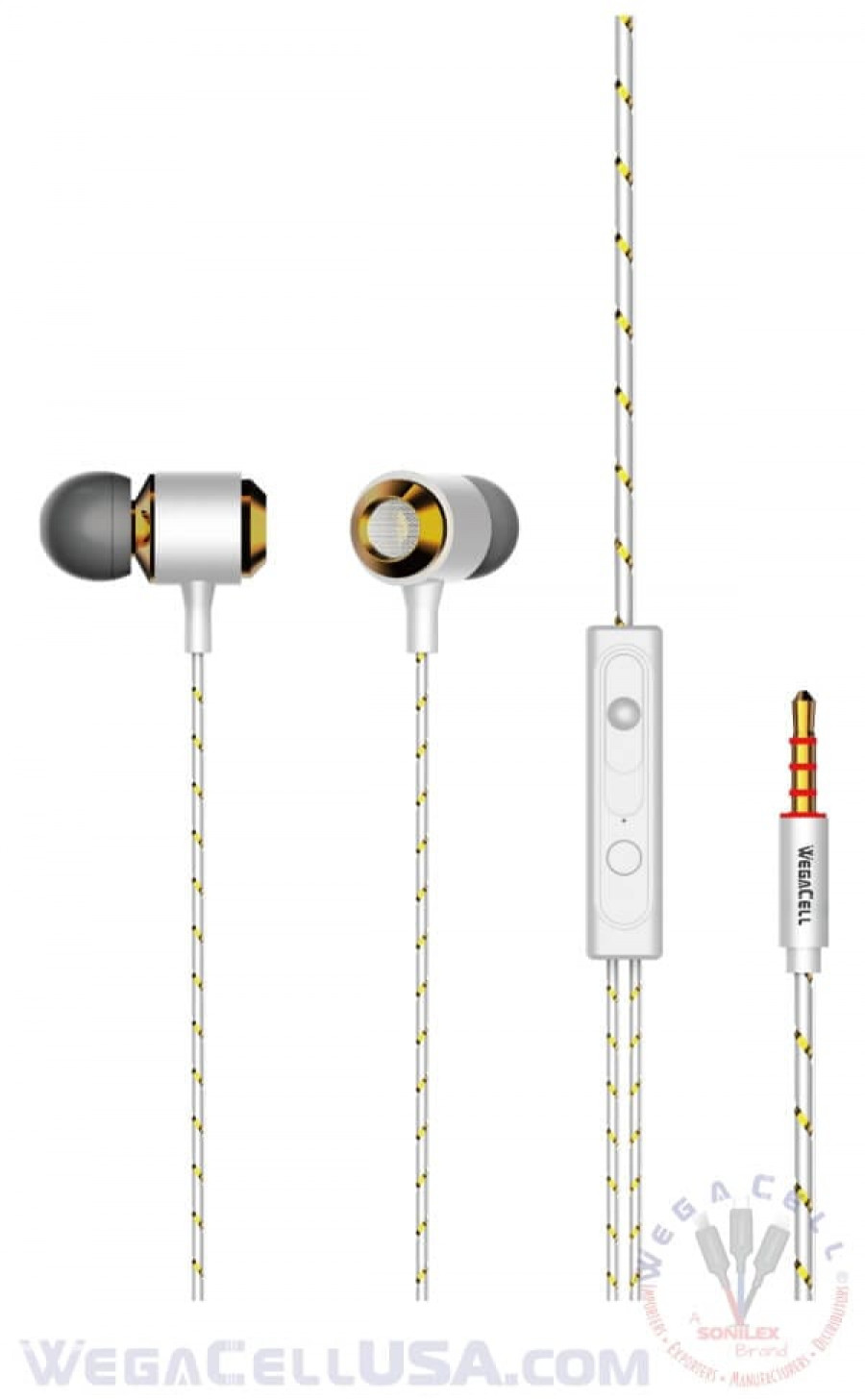 in-ear stereo earphone noise isolating heavy bass - wholesale pkg. wegacell: wl-222ep-hf earphone 18