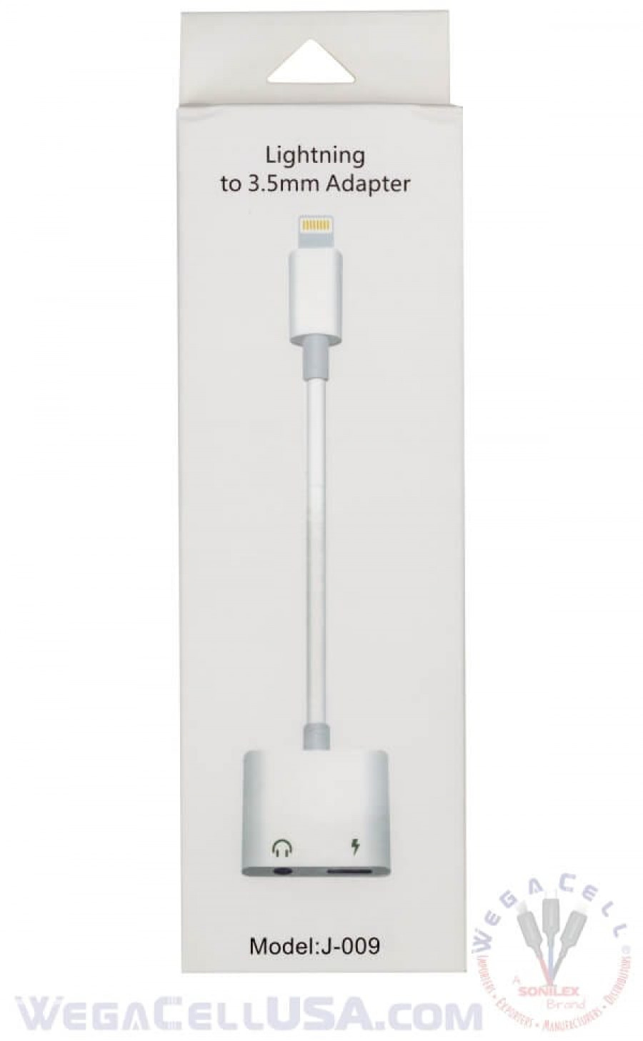 apple iphone 2-in-1 charger-aux splitter adapter - wholesale pkg. wegacell: wl-43iph-cn cellphone adapter 12